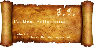 Balthes Vilhelmina névjegykártya